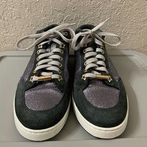 Jimmy Choo Miami Star Glitter Low Top Sneakers Size 37.5 EU, Size 6 US